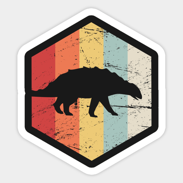 Retro 70s Ankylosaurus Sticker by MeatMan